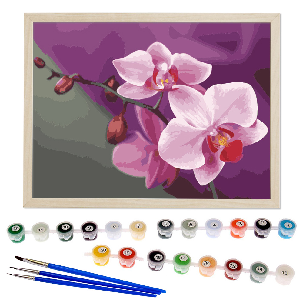Картина за номерами Рожеві орхідеї 40х50 см арт. КНО1081 ISBN 4823104313007
