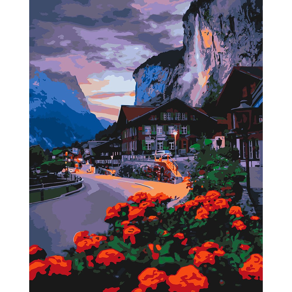 Картина по номерам Лето в Швейцарии 40х50 см арт. КНО2262 ISBN 4823104314011