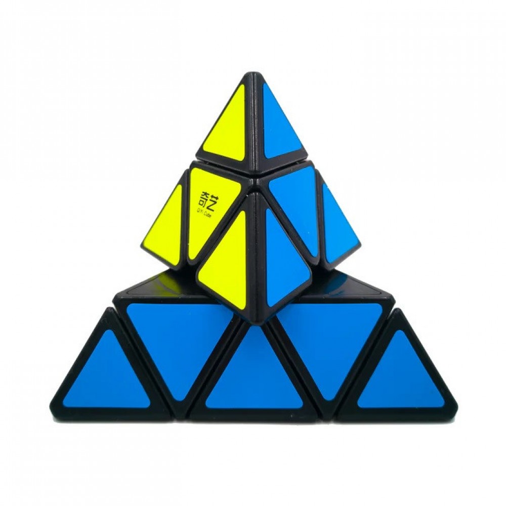 QiYi Qiming Piraminx black | Пирамидка Мефферта 3х3 чёрная