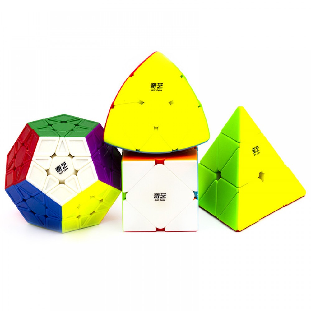 QiYi Bundle 4 (Mastermorphinx, pyraminx, megaminx, skewb) | Подарунковий набір головоломок №4 без наліпок