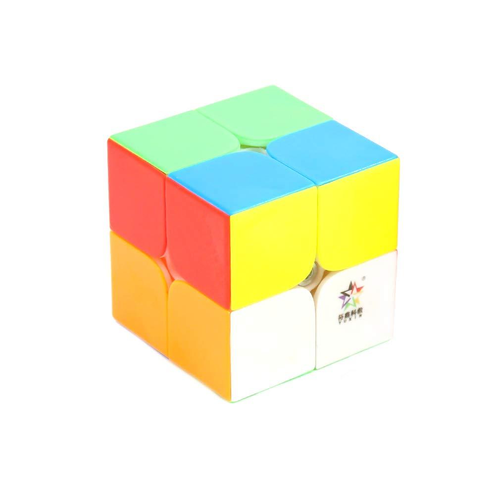 Кубик Рубика 2х2 YuXin Little Magic color | Юксин 2х2 без наклеек + подставка
