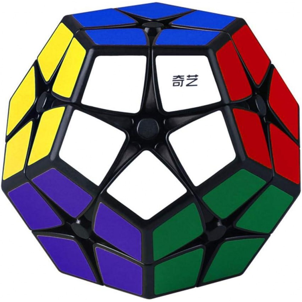 QiYi Kilominx 2х2 Megaminx black | Кибиминкс 2х2  чёрный пластик с цветными наклейками