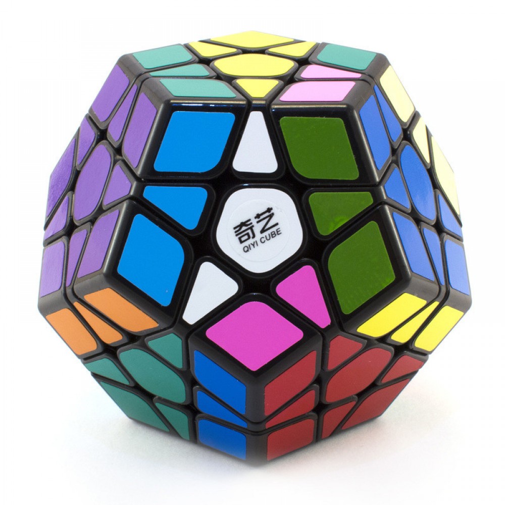 QiYi Qiheng Megaminx black | Мегамінкс чорний з кольоровими наклейками