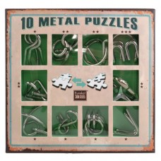 10 Metall Puzzles green Eureka | 10 головоломок зелёный набор