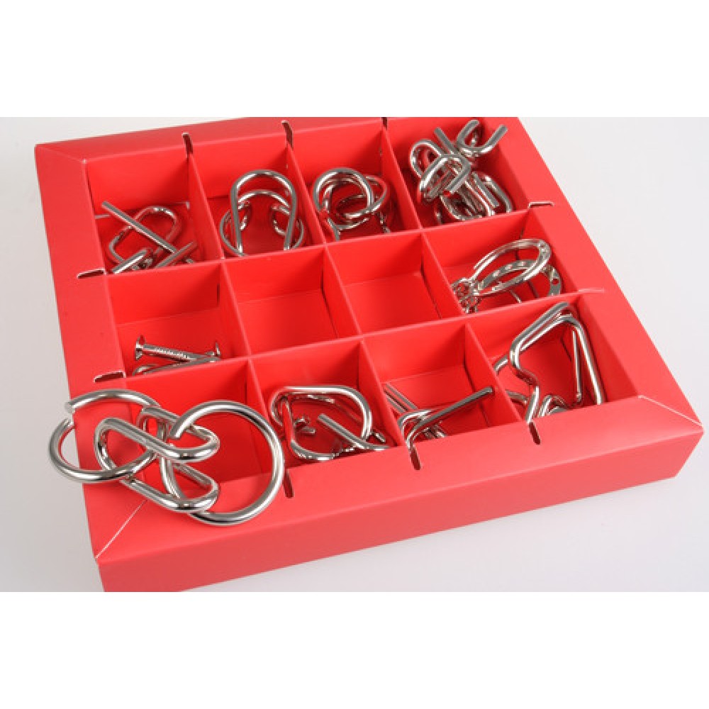 10 Metall Puzzles red Eureka | 10 головоломок червоний набір