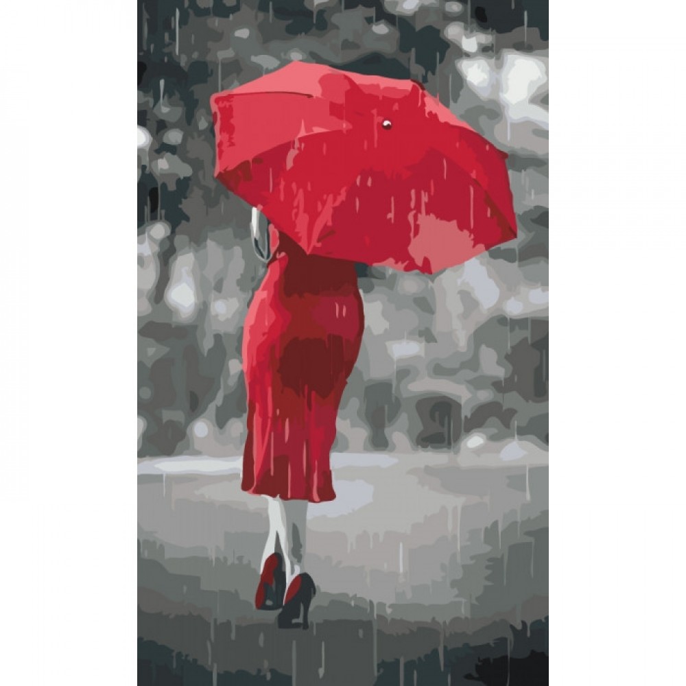 Картина за номерами Червона парасолька 30х50 см арт. КНО2655 ISBN 4823104318323