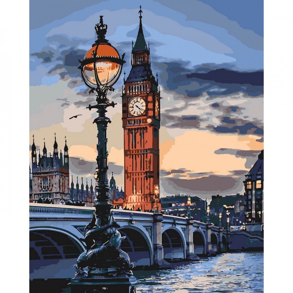 Картина за номерами Лондон у сутінках 40х50 см арт. КНО3555 ISBN 4823104312659