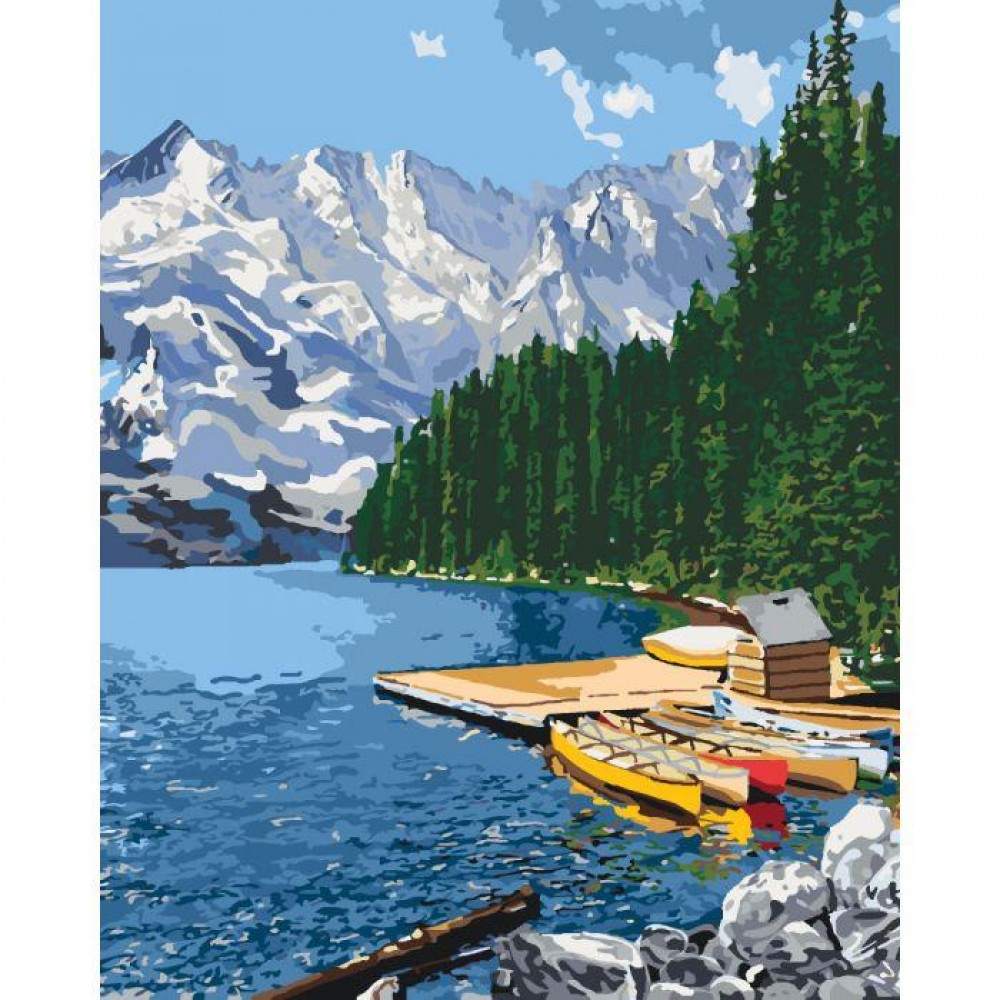 Картина по номерам Горное озеро 40х50 см арт. КНО2223 ISBN 4823104303633