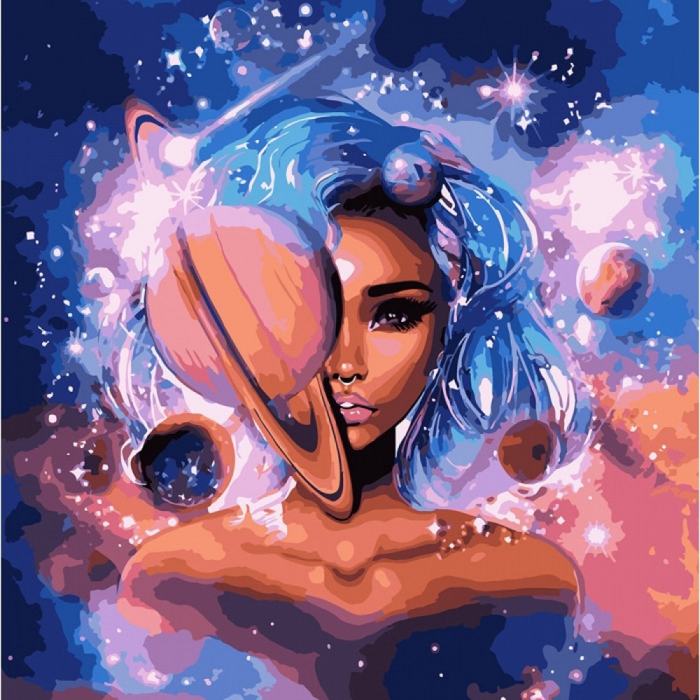 Картина по номерам Повелительница вселенной с красками металлик 50х50 см арт. КНО9538 ISBN 4823104320197