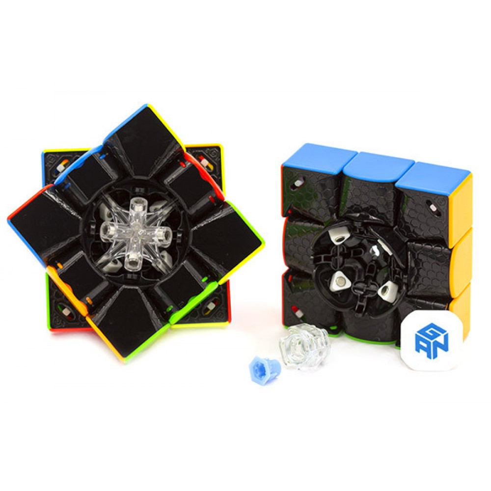 Кубик Рубика 3х3 GAN 11 M Pro Frosted stickerless + black | Ган 11 М Про матовый без наклеек + чёрный пластик внутри 