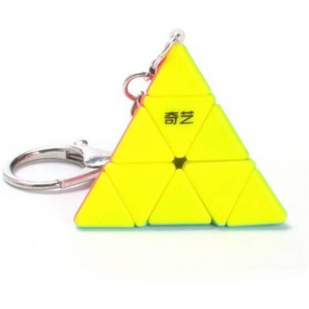 Брелок Пирамидка Рубика QiYi MoFangGe | Pyraminx Keyring stickerless
