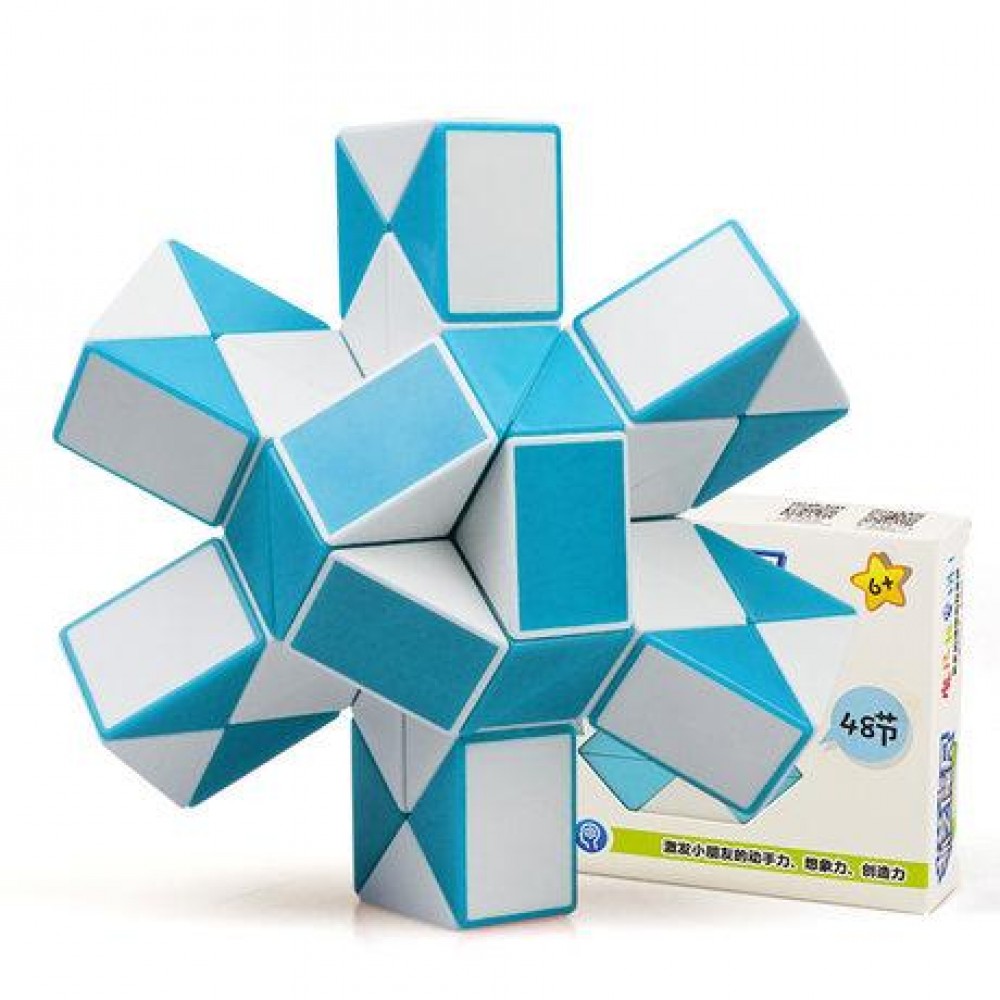 QiYi Rubik's Snake 48 pcs blue | Змійка Рубіка 48 елементів блакитна