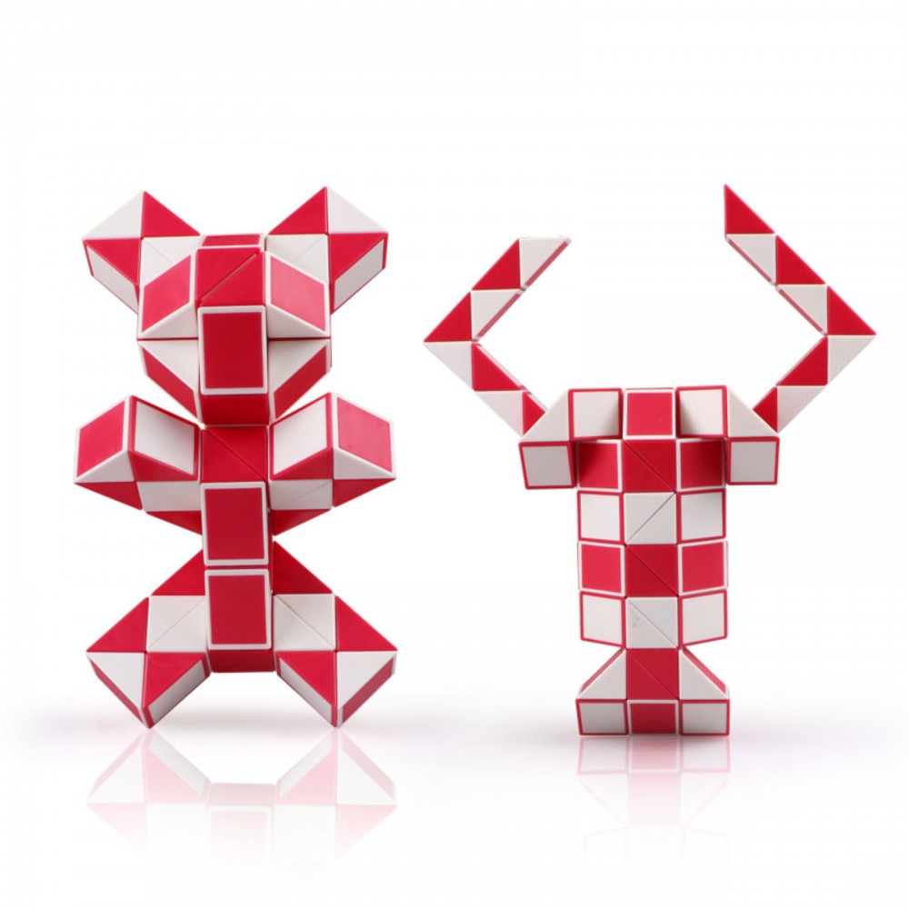 QiYi Rubik's Snake 60 pcs red | Змейка Рубика 60 элементов красная