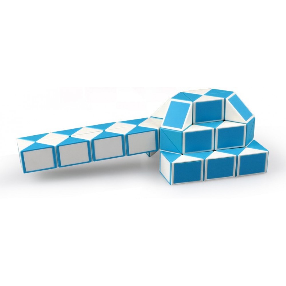 QiYi Rubik's Snake 72 pcs blue | Змейка Рубика 72 элементов голубая