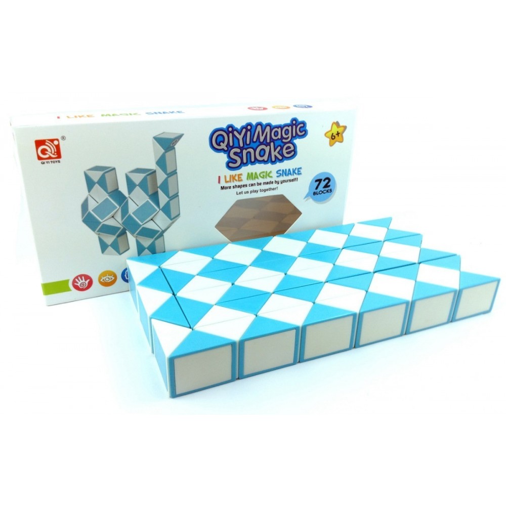 QiYi Rubik's Snake 72 pcs blue | Змійка Рубіка 72 елементів блакитна