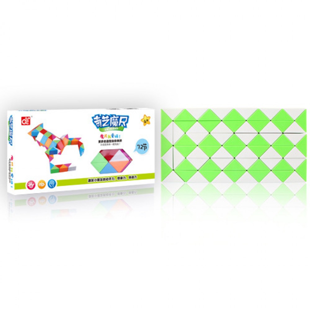 QiYi Rubik's Snake 72 pcs green | Змейка Рубика 72 элементов зелёная