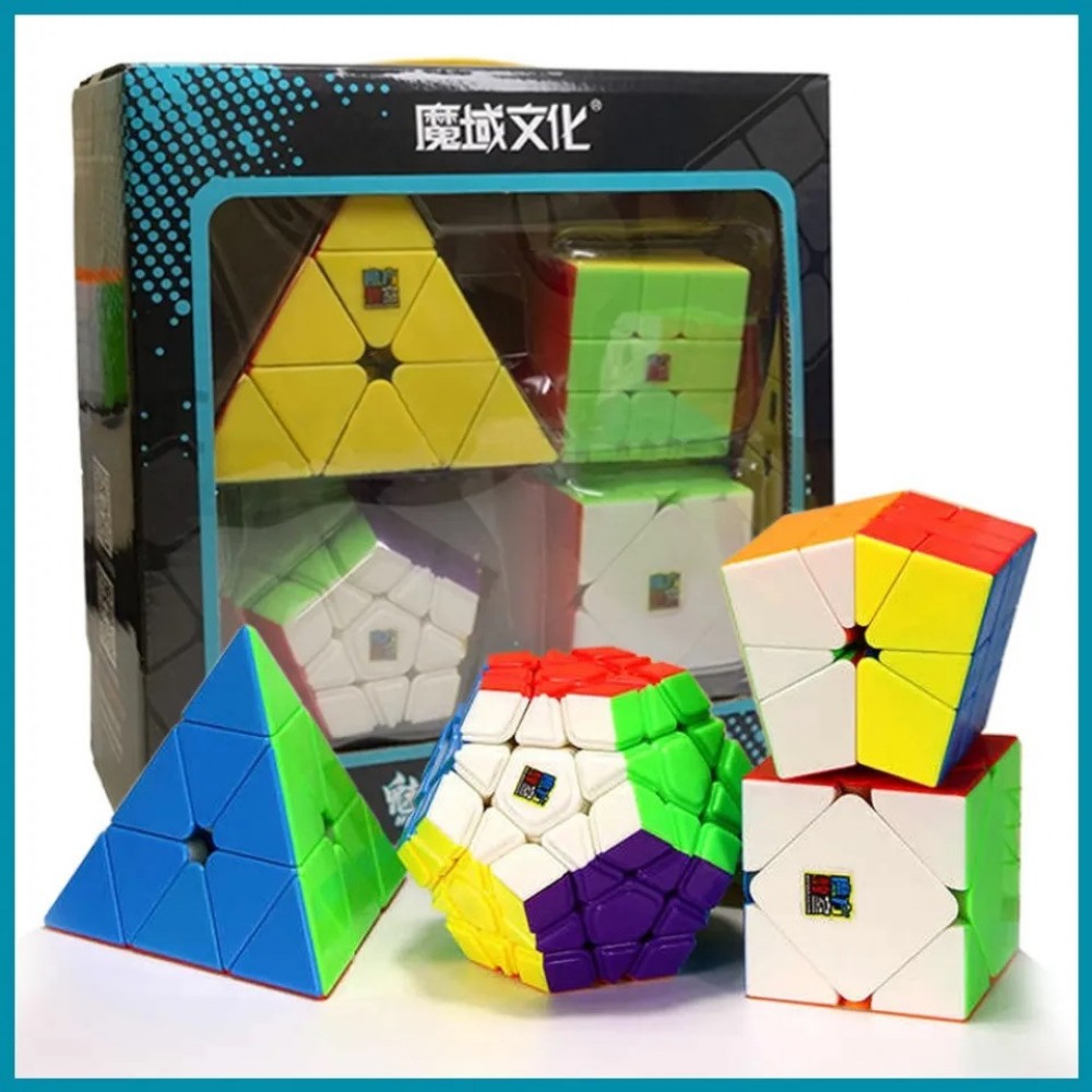 Meilong MoYu Gift Pack stickerless | Подарочный набор головоломок (pyraminx, megaminx, skewb, SQ-1)