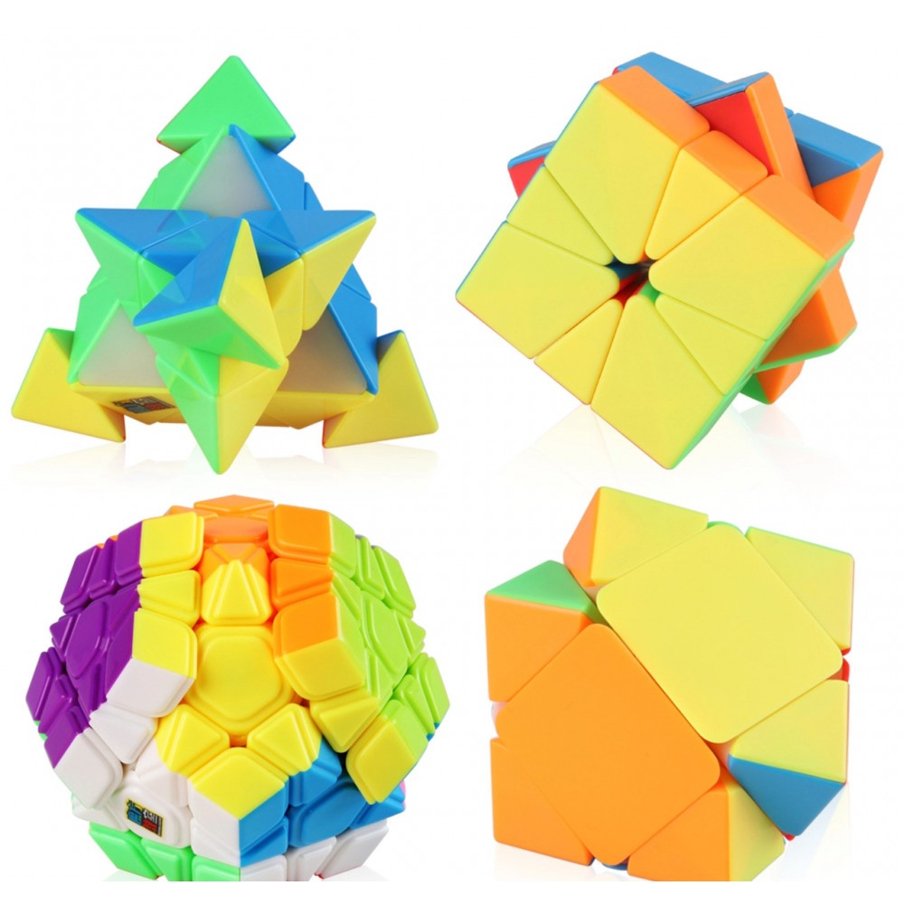 Meilong MoYu Gift Pack stickerless | Подарунковий набір головоломок (pyraminx, megaminx, skewb, SQ-1)