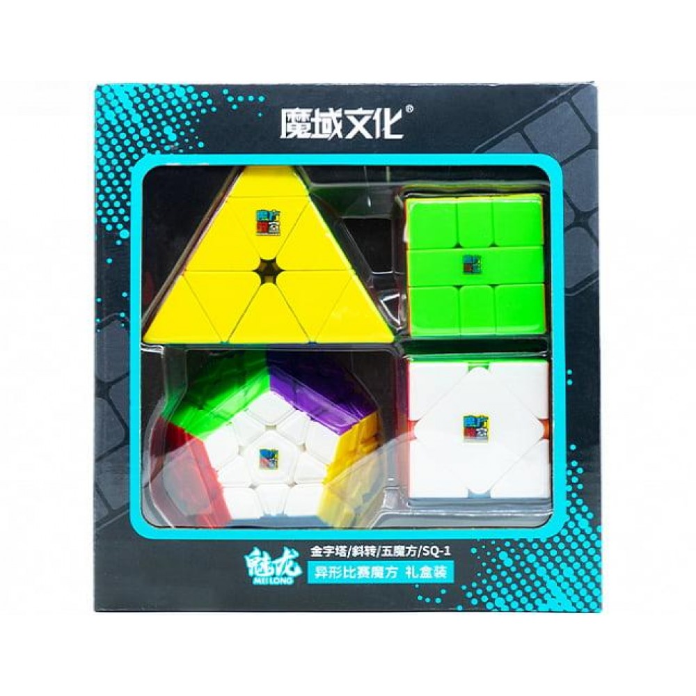 Meilong MoYu Gift Pack stickerless | Подарочный набор головоломок (pyraminx, megaminx, skewb, SQ-1)
