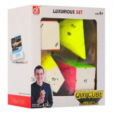 QiYi Luxurious Cube Set E stickerless | Подарунковий набір головоломок (Pyraminx, Skewb, Megaminx, Ivy cube)
