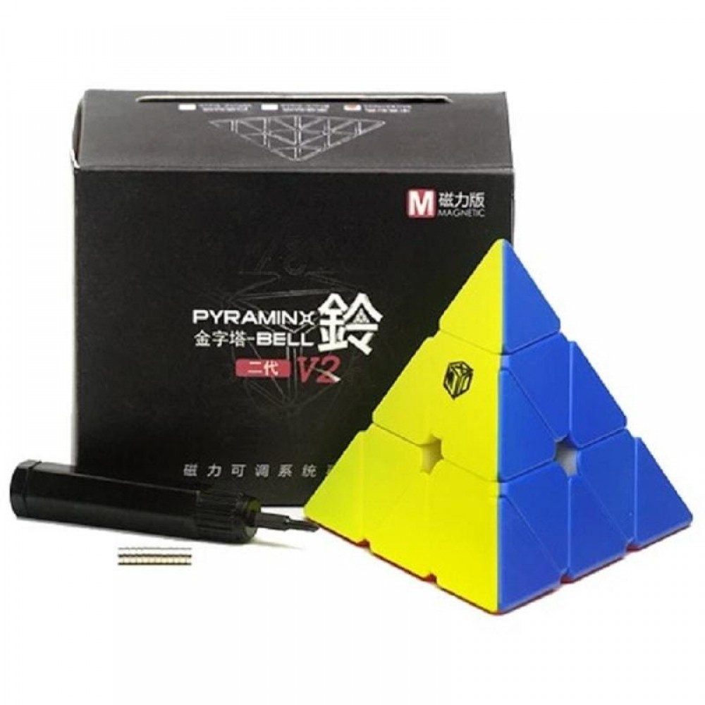 QiYi MofangGe X-Man Bell Piraminx V2M | Пирамидка Мефферта магнитная Икс-Мэн