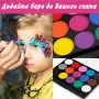 Профессиональный аквагрим Poetry Shadow - 15 цветов + 2 кисточки - FC1502
