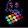 Профессиональный флуоресцентный аквагрим Poetry Shadow - 15 цветов + 2 кисточки - FC1505