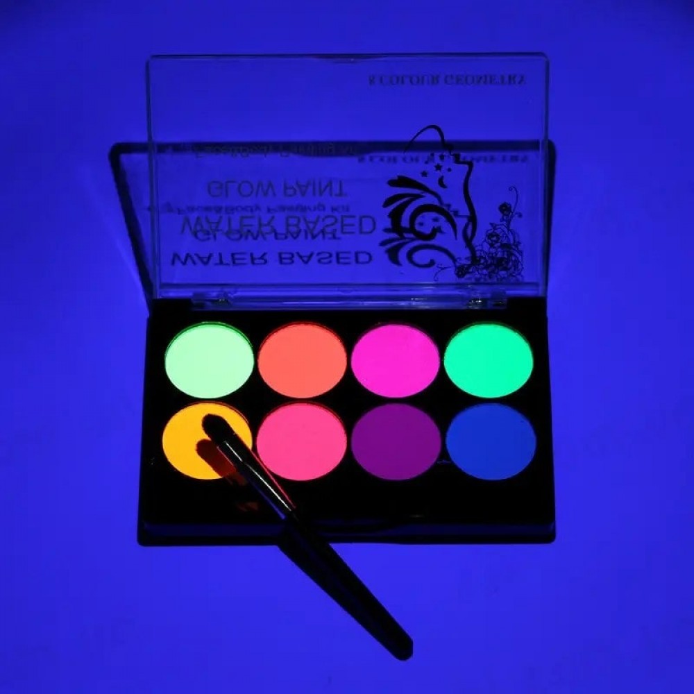 Професійний флуоресцентний аквагрим Poetry Shadow - 8 кольорів + пензлик - FC802