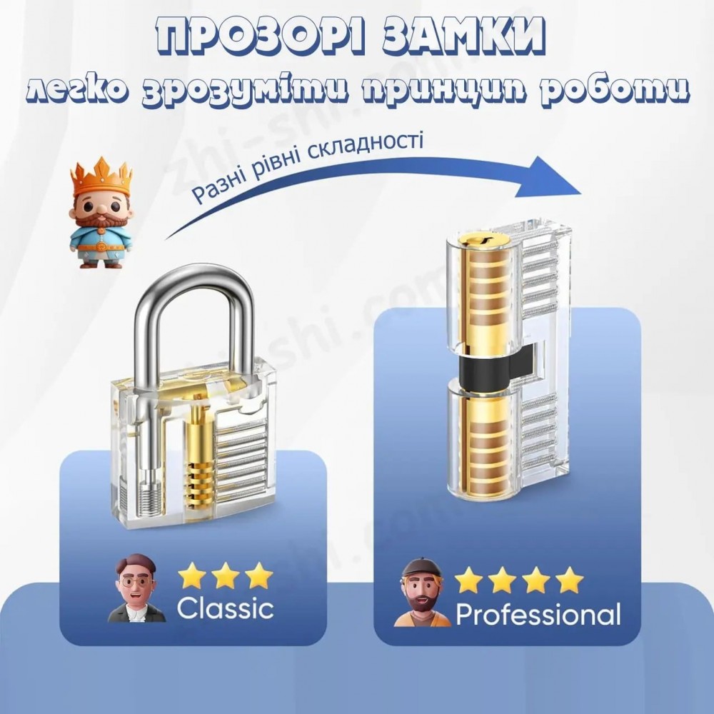 Тренировочные замки для слесаря ​​с отмычками (2 замка + 17 отмычек)
