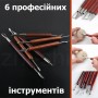 Профессиональные гончарные инструменты - набор двухсторонних стеков 6 штук - красное дерево.
