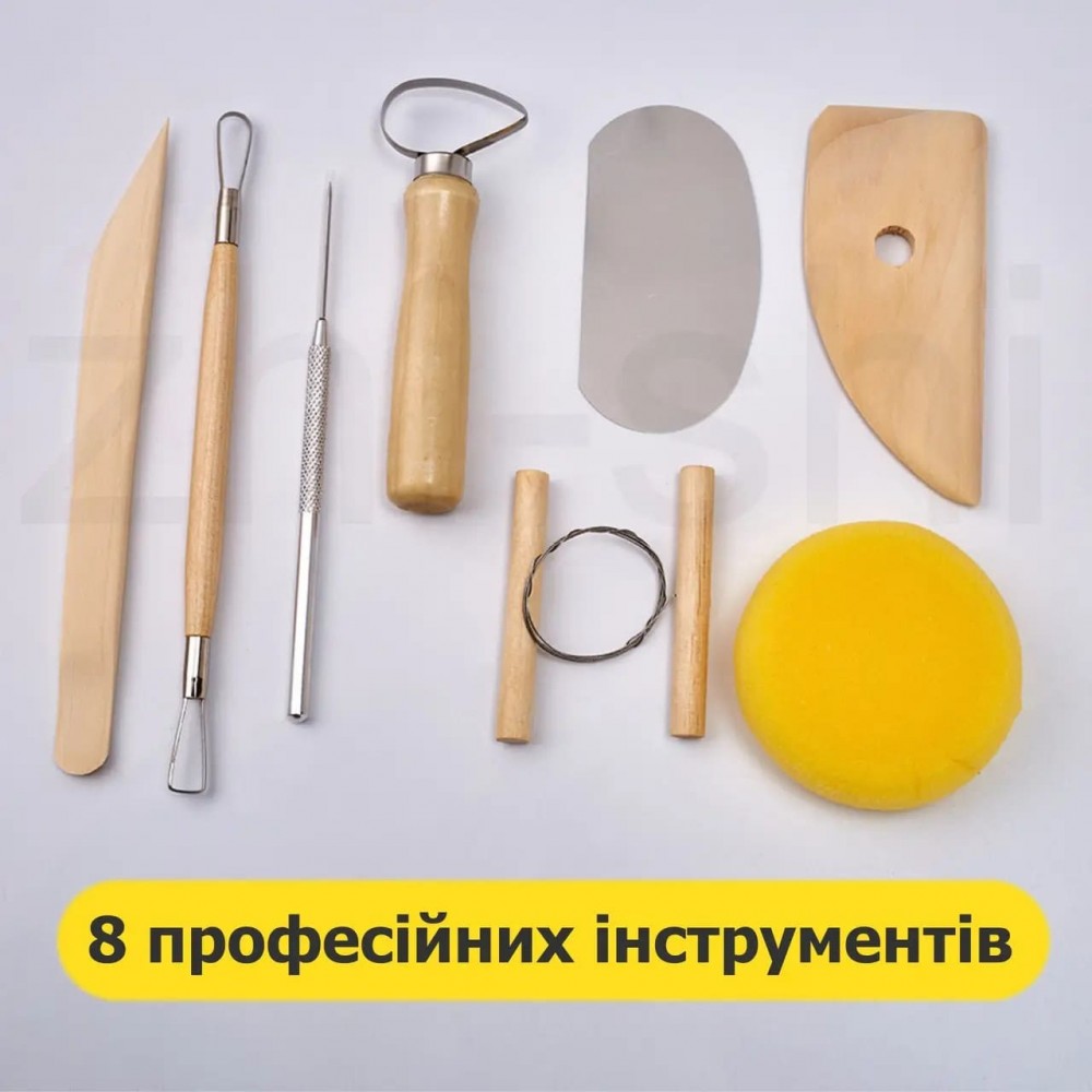 Набір інструментів для створення скульптур - 8 штук - Професійні гончарні інструменти