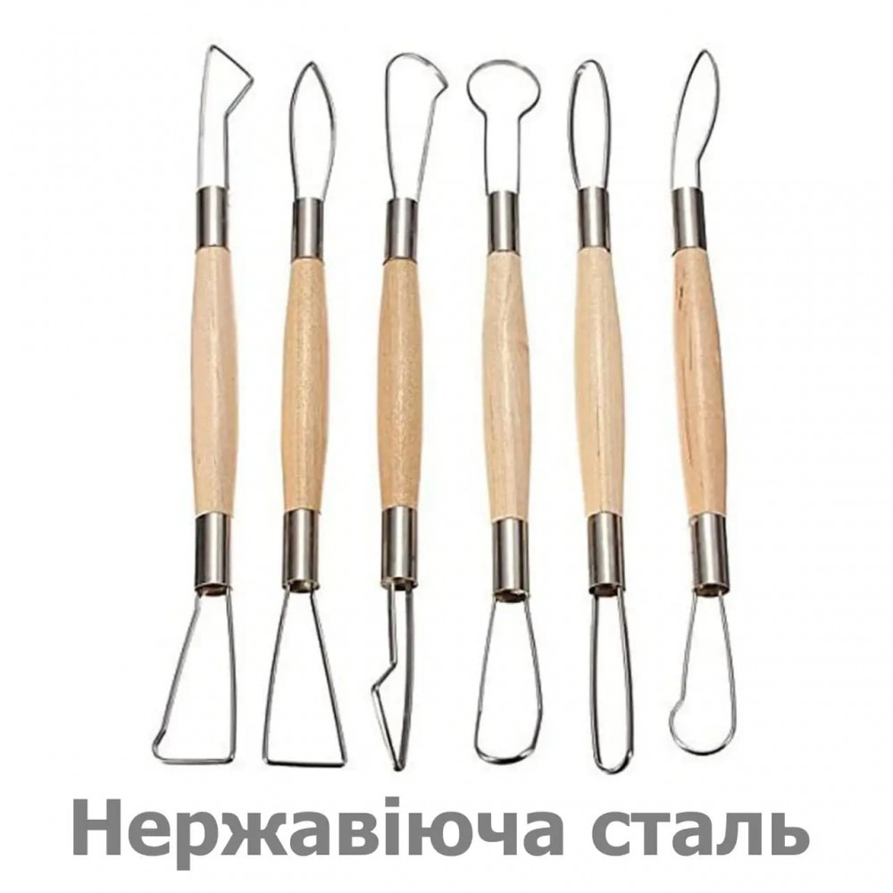 Петля двустороння - 6 шт - Професійні інструменти для ліплення - Набір стеків