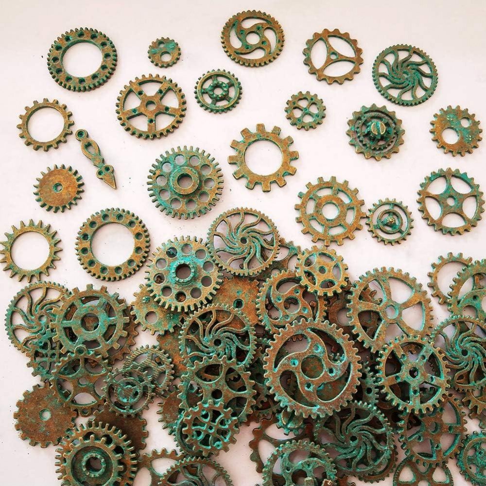 Gear Art - Вінтажні декоративні шестерні (декор, скрапбукінг, епоксидна смола, біжутерія) - №16 Old green