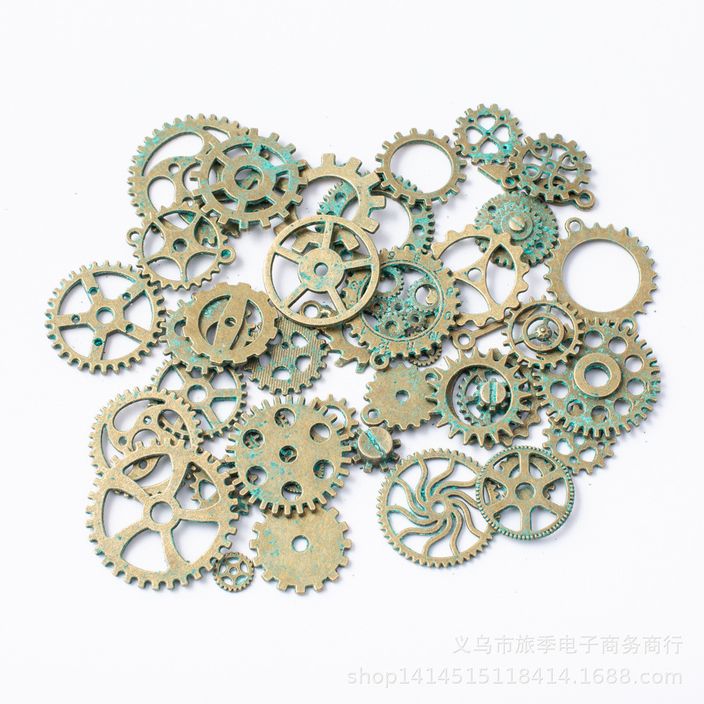 Gear Art - Винтажные декоративные шестерёнки (декор, скрапбукинг, эпоксидная смола, бижутерия) - №16 Old green