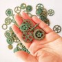 Gear Art - Винтажные декоративные шестерёнки (декор, скрапбукинг, эпоксидная смола, бижутерия) - №16 Old green