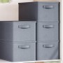 Органайзер для одягу з ручками - 6 комірок - 44х30х20 см - grey & white stitching
