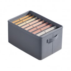 Органайзер для одежды с ручками - 9 ячеек - 44х30х20 см - grey & white stitching