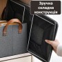 Органайзер для одежды с ручками 47х28х20 см- складной стальной каркас - grey & brown handle