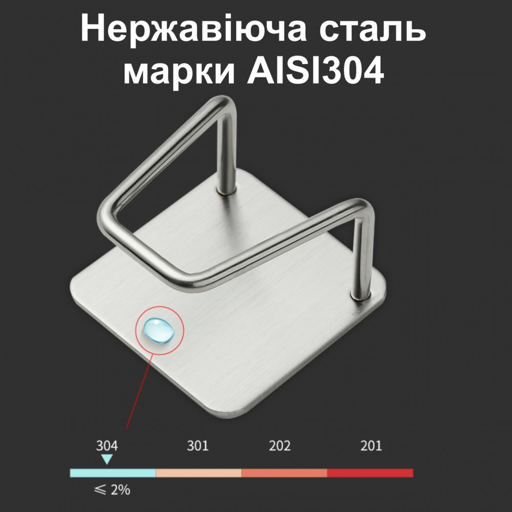 Універсальний тримач для кухонної губки та кухонного приладдя НЕРЖАВІЮЧА СТАЛЬ | Надійний гачок