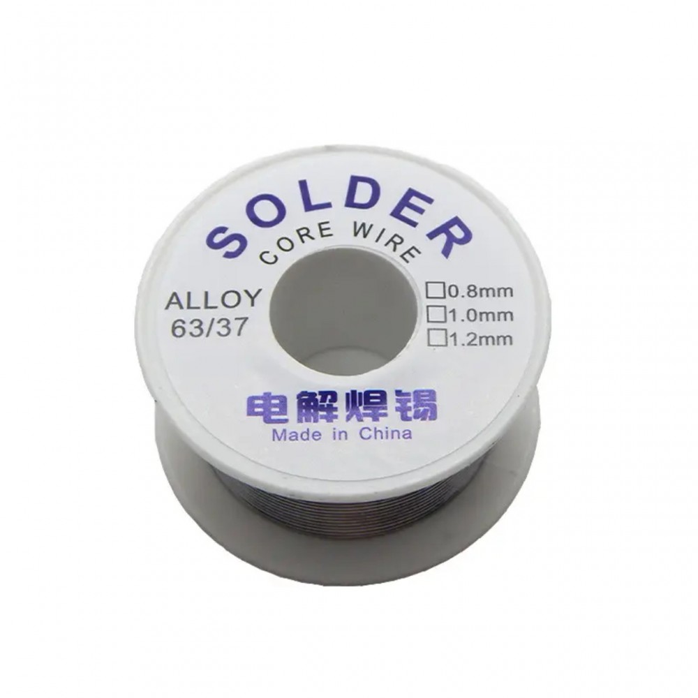  Припой с канифолью диаметр 1 мм | вес 50 г | Solder Core Wire (белая катушка)