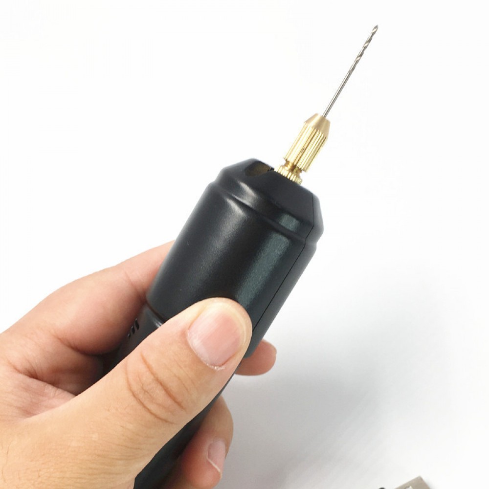 Ювелірний USB-дриль - 5V - міні дриль для плат, прикрас - 10 свердел і ключ
