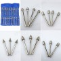 Набор алмазных насадок - 20 шт (фрезы, шарошки) для Dremel / гравера - Ø3.17 mm - 120 Grit