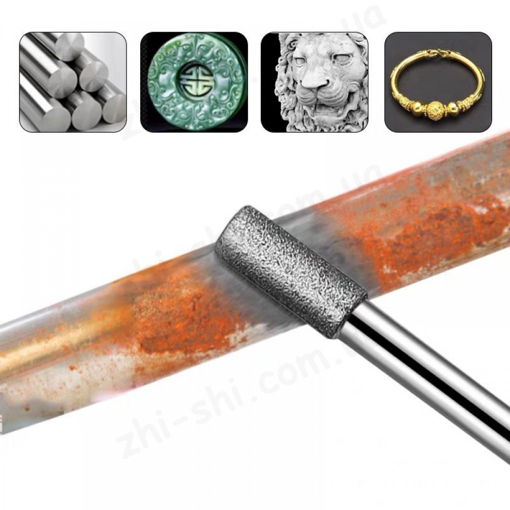 Набір алмазних насадок - 20 шт (фрези, шарошки) для Dremel / гравера - Ø3.17 mm - 120 Grit