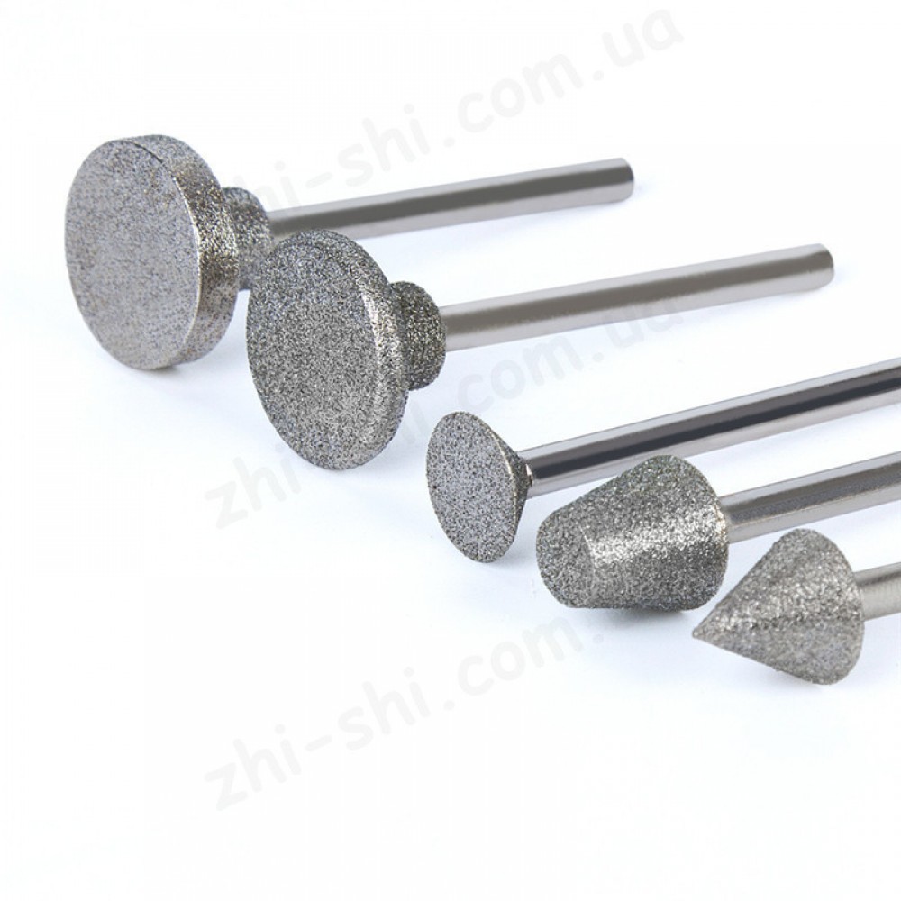 Набір алмазних насадок - 50 шт (фрези, шарошки) для Dremel / гравера - Ø3.17 mm - 120 Grit