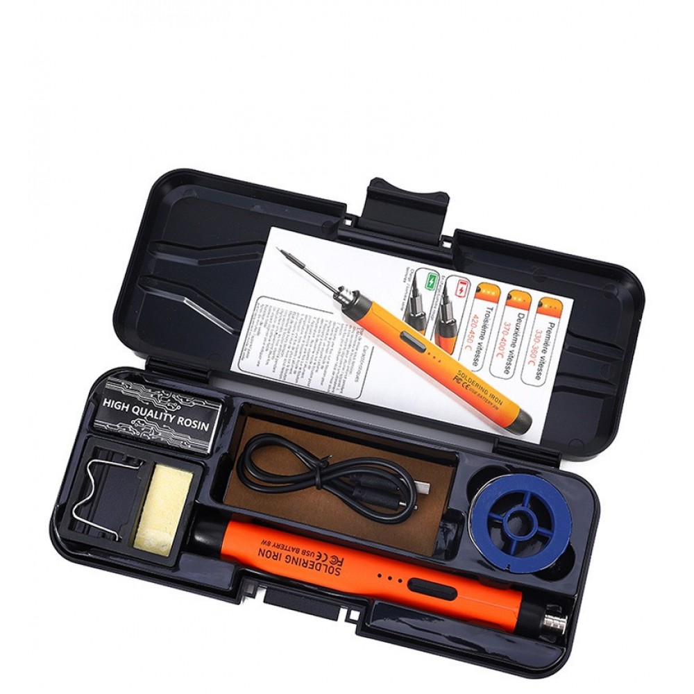 Паяльный набор - SolderMaster Pro 800 - Беспроводной паяльник - ORANGE