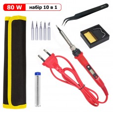 SolderXpert 80W 10 in 1: Набір для професійної пайки - 80 Вт - red