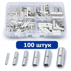 Набор соединительных медно лужёных гильз для проводов - 100 шт - обжимные медные гильзы