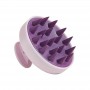 Силіконова щітка-масажер для миття голови 8 см - white-purple