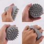Силиконовая щетка-массажер для мытья головы V2 - Ø 9 см - two-tone grey