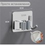 Настенный держатель для швабры с крючком - нержавеющая сталь SUS304 - без сверления и клея - SLV